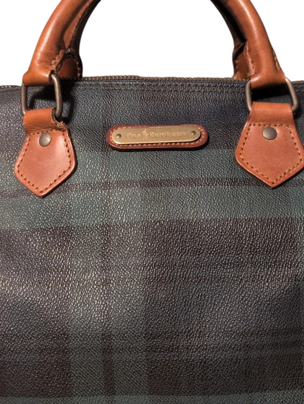Polo by Ralph Lauren Doc Mini Boston Plaid Duffel Preloved Vintage Handbag Brush